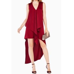 BCBGMAXAZRIA TARA CASCADE RUFFLE DRESS